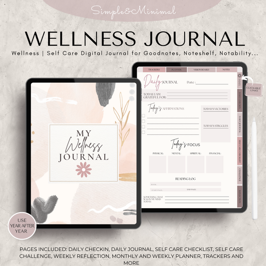 Self Care Planner, Digital Journal, GoodNotes Planner