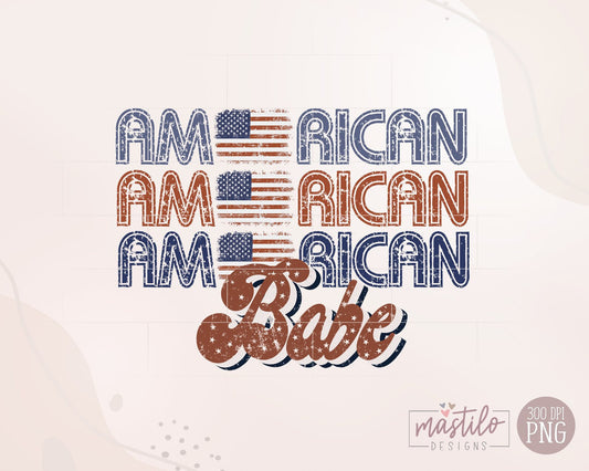 American Babe Png, Retro America PNG, Independence Day