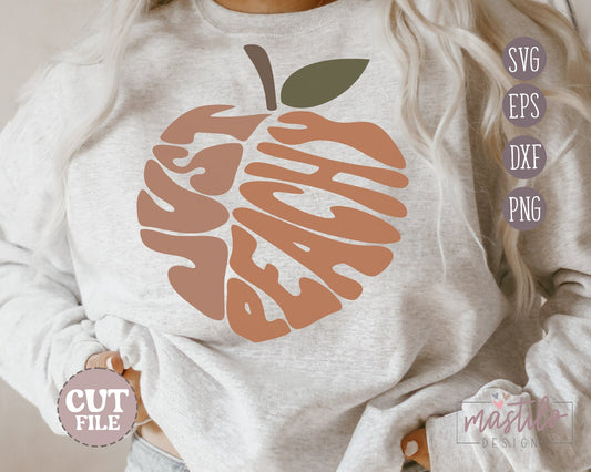 Just Peachy svg, Just Peachy Cut file, Cricut Designs, Groovy Design