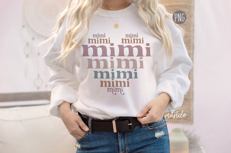 Mimi PNG, Mimi Sublimation PNG, Stacked Mimi sublimation PNG