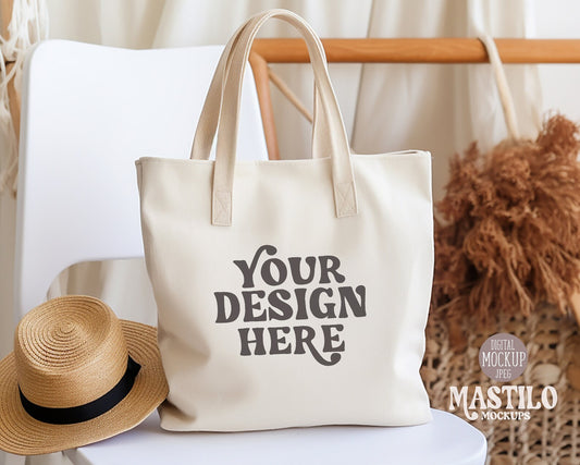 Canvas Tote Bag mockup, Shopping Bag mockups, Print On Demand