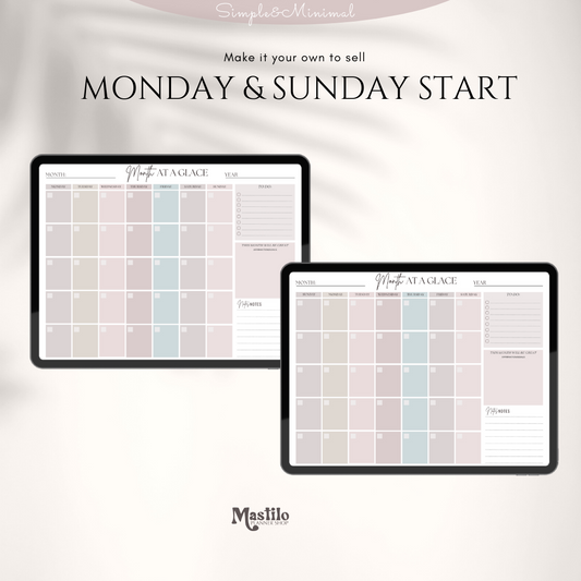 PLR, Monthly Planner, Monthly Template, Monthly Planner Page Resell Rights