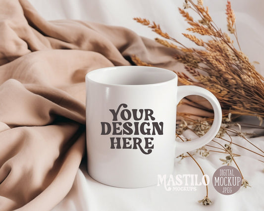 Boho 11oz Coffee Mug Mockup, Model Mug Mockup, Model Mockup, Cozy Mug Mockup