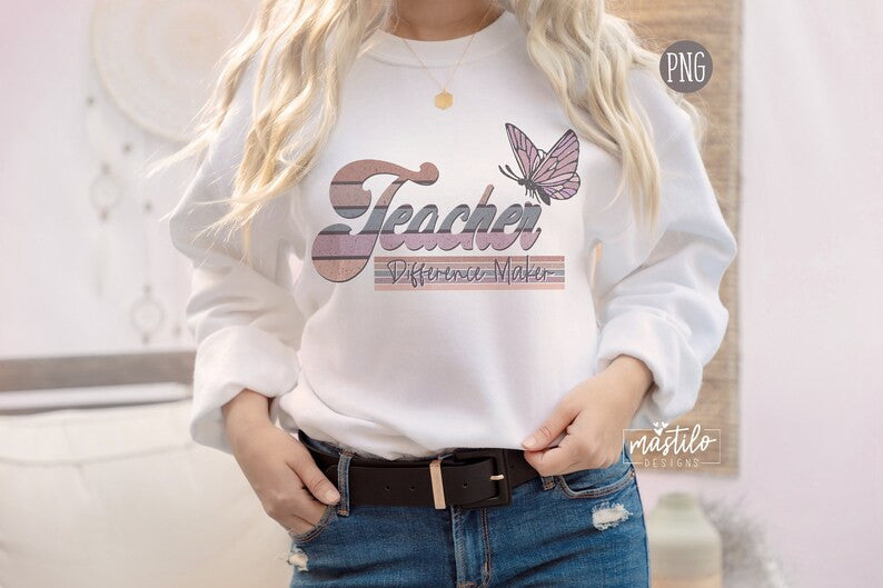 Retro Teacher Sublimation Designs, Retro Teacher PNG