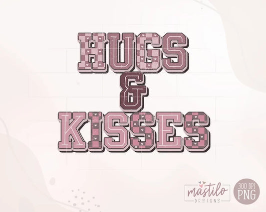 Hugs and Kisses png, Valentines Png, Retro Love PNG