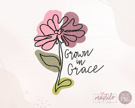 Grown In Grace PNG, Bible Verse Png, Christian Shirt Designs