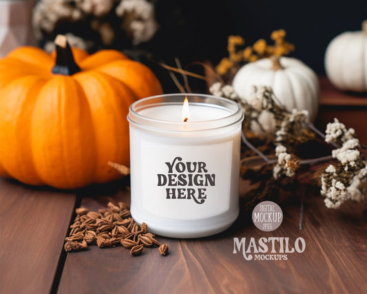 Halloween 9 OZ Jar Candle Mockup, Fall Candle Mockup, Fall Mockup