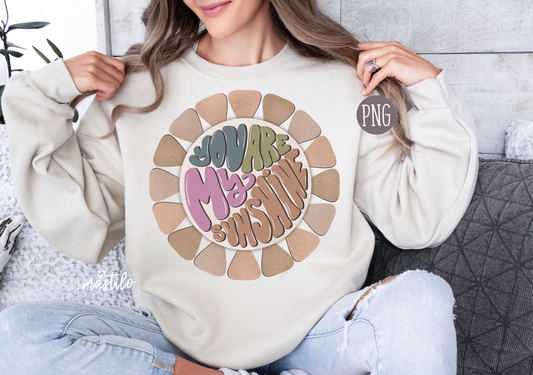 You Are My Sunshine Retro Png, Retro Png, Retro Sublimation Designs