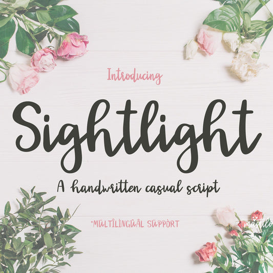 Sightlight - Cursive Font, Handwritten Script Font, Procreate Font, Bouncy Font