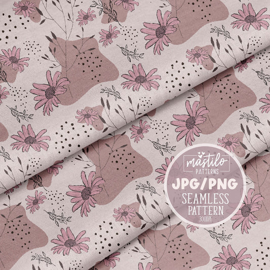 Boho Floral Pattern Design, Boho Seamless Repeat Pattern