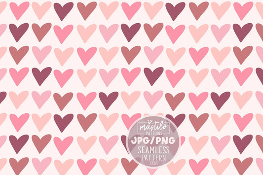 Simple Hearts Seamless Pattern, Groovy Valentine Hearts repeat pattern