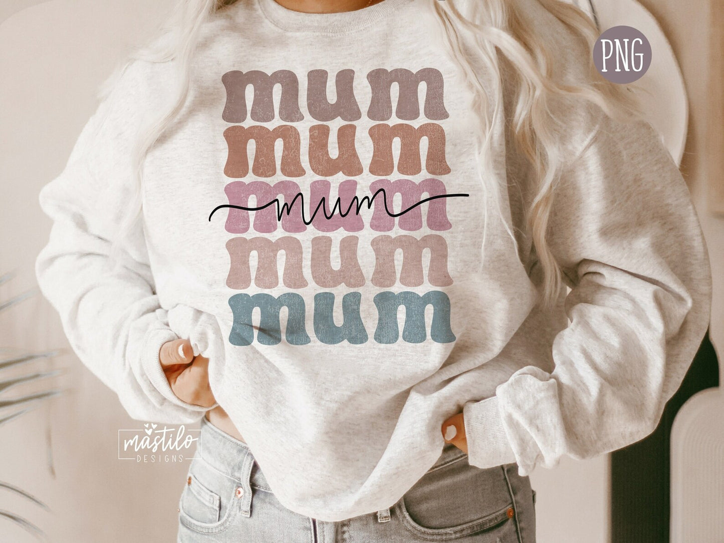 Mum Png, Mum Boho Distressed png, Sublimation designs