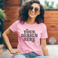 Pink Bella Canvas 3001 Tshirt Model Mockup, Bella Canvas Pink Shirt