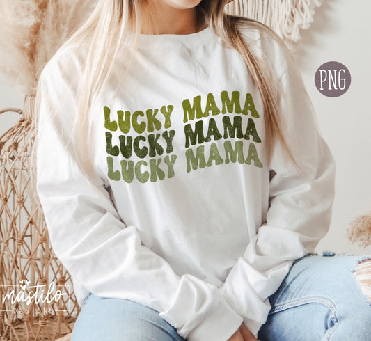 Lucky Mama Groovy PNG, St Patrick's Retro Png