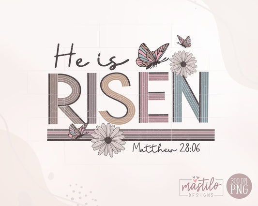 He Is Risen, Retro PNG