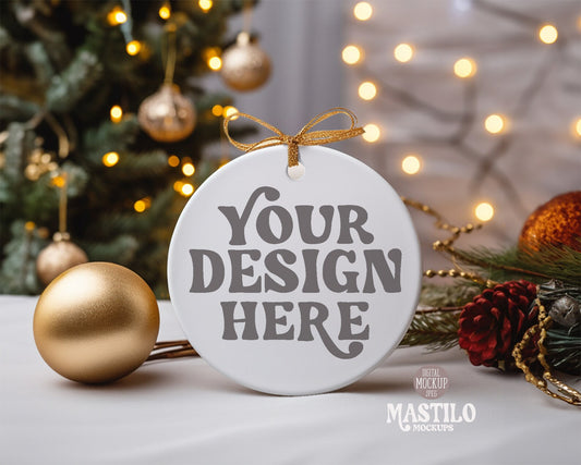 Christmas Tree Ornament Mockup, Canva Christmas Mock up