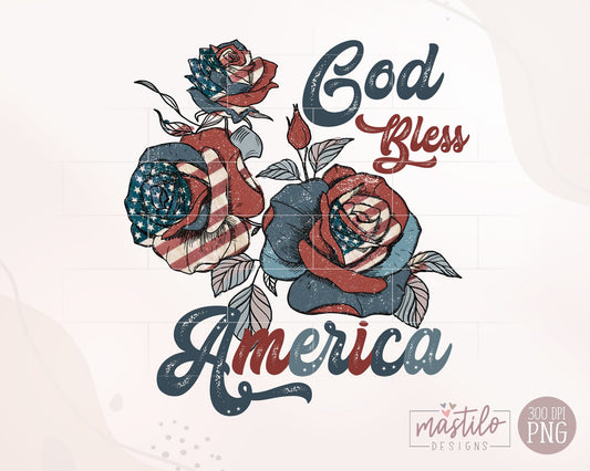 America Sublimation Design, God Bless America Png, Independence Day