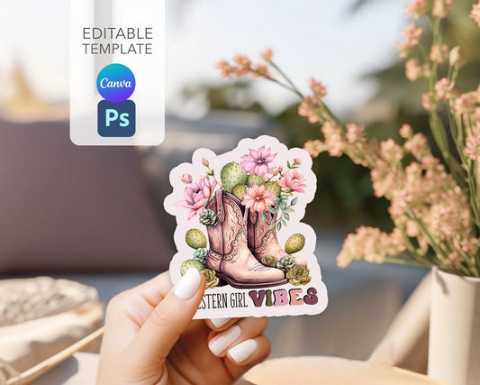 Cute Sticker Mockup, Sticker Mockup Canva, Photoshop Sticker Mockup