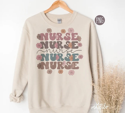 Retro Nurse Sublimation designs, Nurse PNG, Nursing is a Work Of Heart Png