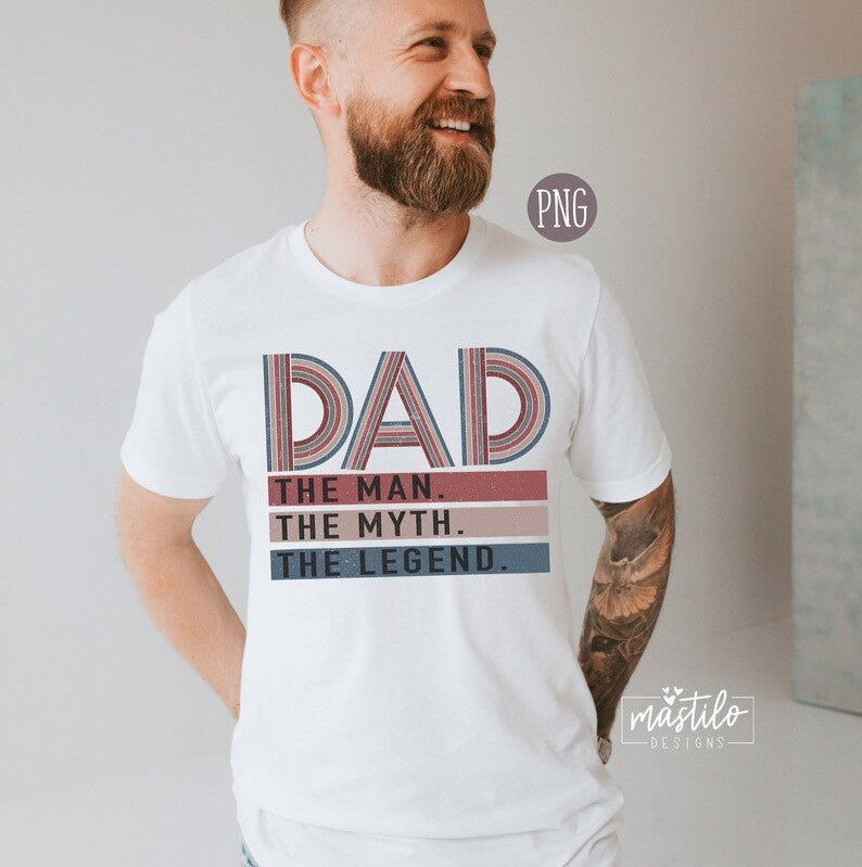 Retro Dad PNG file, trendy Sublimation, Dad The Man The Myth The Legend png