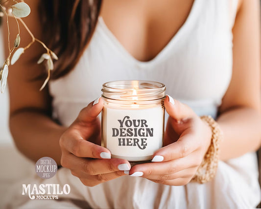 Soy Candle mockup, Styled Stock photography, Jar candle mock up, Product mockup