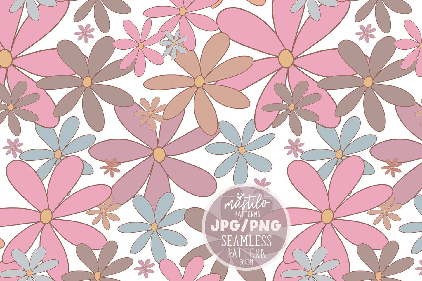 Romantic Flowers Seamless Pattern, Floral Fabric Pattern Design