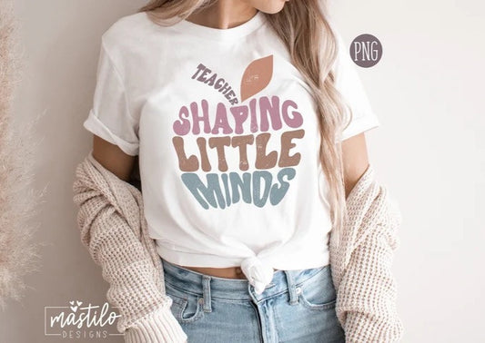 Groovy Teacher PNG, Teacher Sublimation designs, Shaping Little Minds Png