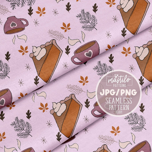 Pumpkin Spice Seamless File, Fall Seamless Pattern, Fall Fabrics Seamless Files