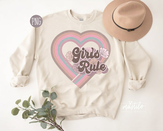 Girls Rule Sublimation Designs, Girl Power Png, Girl Power PNG