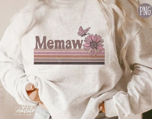 Retro Memaw sublimation Design, Vintage Memaw Graphic