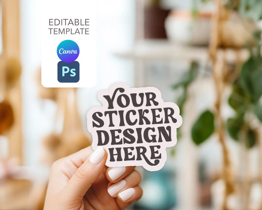 Sticker Mockup Canva, Photoshop Sticker Mockup, Sticker Mockups PSD file