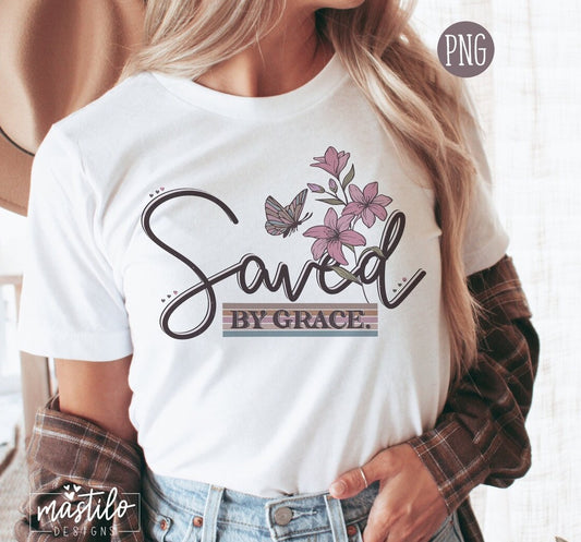 Saved by Grace Png, Christian Png, Jesus Png, Bible Verse Png