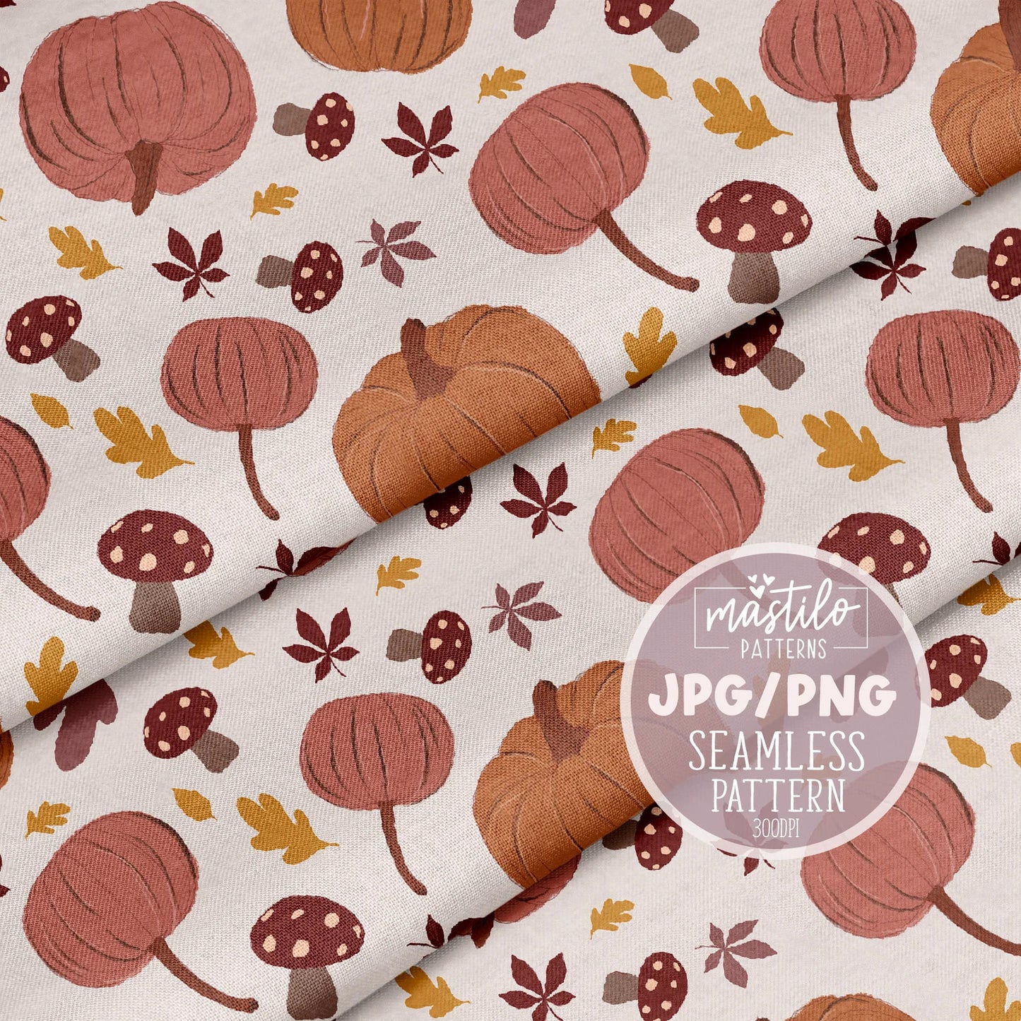 Pumpkins Seamless Pattern, Fall Seamless Pattern, Fall Vibes Sublimation Pattern