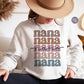 Nana Boho Distressed Stacked png, Sublimation designs