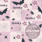 Halloween Seamless Pattern, Halloween Fabric Pattern Design, Retro Seamless