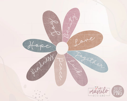 Daisy Flower PNG, Affirmation Png, Boho png designs, Boho Sublimation