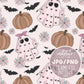 Groovy Ghost Halloween, Halloween Seamless Pattern, Halloween Fabric Pattern