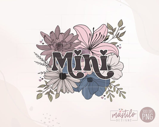 Mini Floral Bouquet PNG, Mini Floral Sublimation, Trendy Boho Mini Png