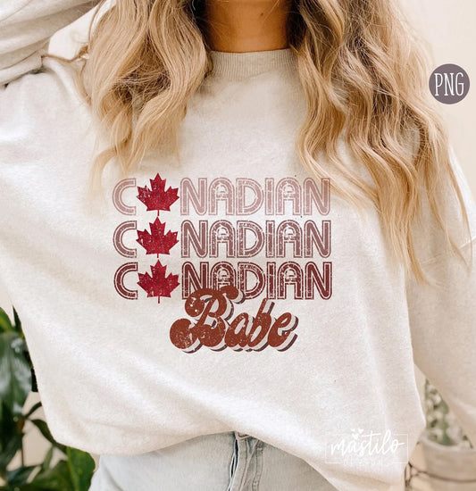 Canadian Babe Png, Canada Day Png, Distressed Flag