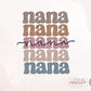 Nana Boho Distressed Stacked png, Sublimation designs