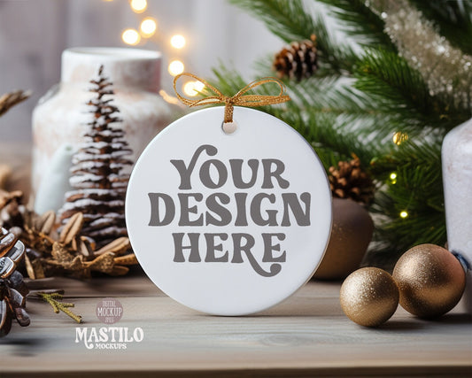 Christmas Tree Ornament Mockup, Christmas Ornament Mockup