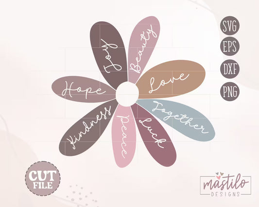 Daisy Flower SVG, Affirmation Svg, Boho Svg designs, Boho Cut File