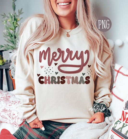 Merry Christmas Retro Png, Christmas Sublimation Designs