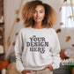 White Sweatshirt Model Mockup for Halloween, Black Model Mockup