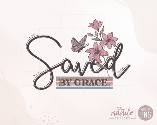 Saved by Grace Png, Christian Png, Jesus Png, Bible Verse Png