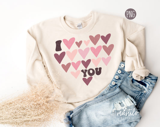 Valentines Png Designs, I Love You PNG, Valentine's Sublimation