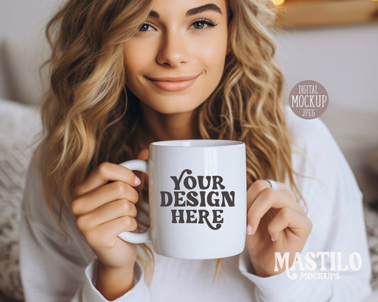 Mug Mockup, 11oz Coffee Mug Mockup, Model Mug Mockup, Model Mockup, Cozy Mug