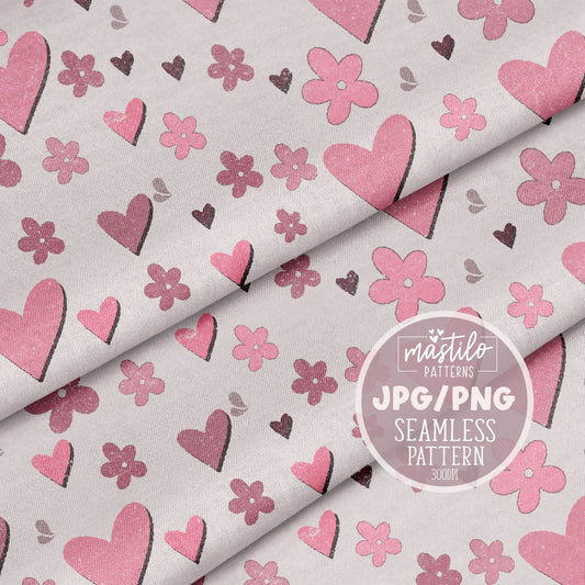 Valentines Pattern Groovy Hearts, Seamless Repeat Pattern for Fabric Sublimation