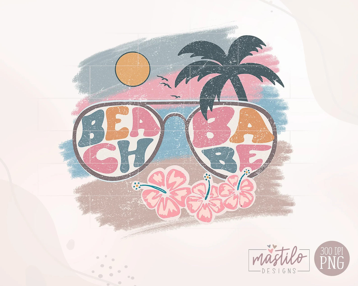 Beach Babe Retro Png, Retro Beach png, Summer Sublimation downloads