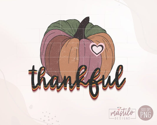 Thankful Screen Print Design, Thanksgiving DTF Png